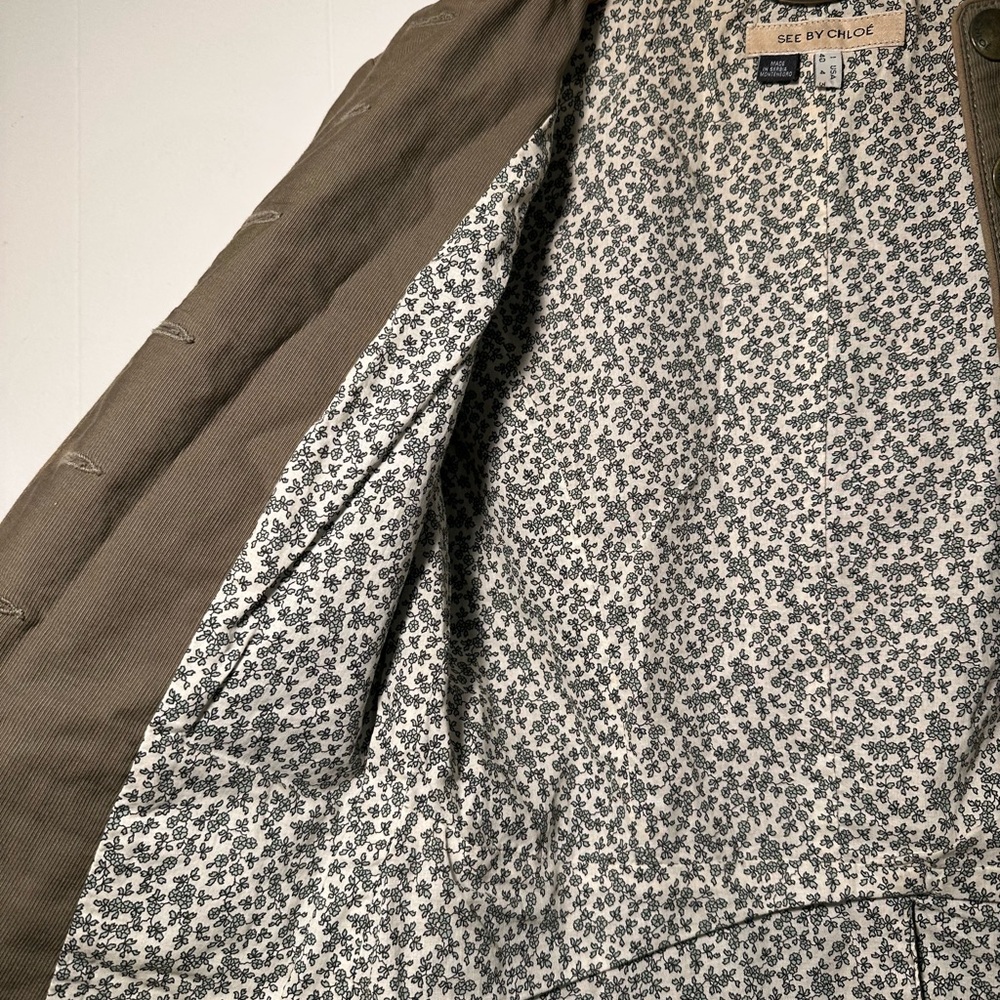 See by Chloe Olive Green Military Style Jacket - Picture 6 of 7